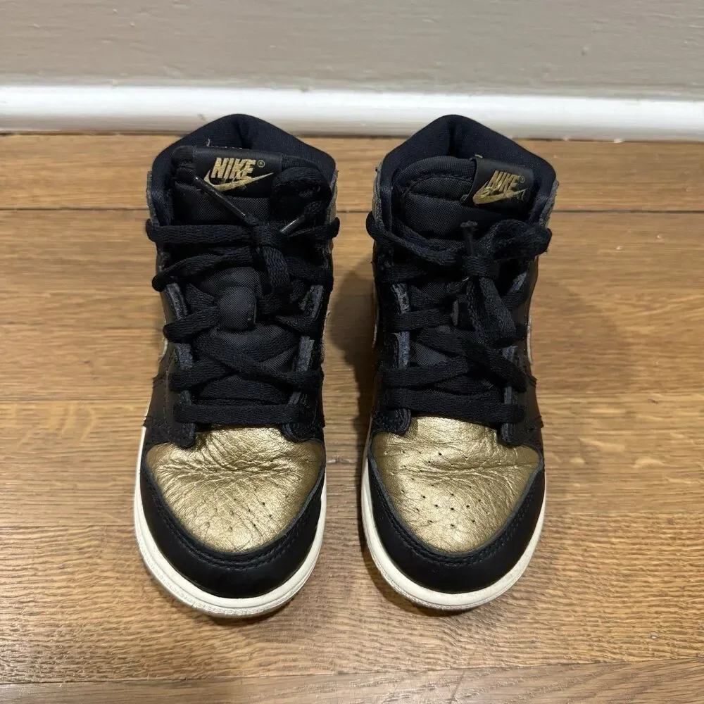 Nike Jordan 1 Retro High Og Black/Metallic Gold Size 10 Baby Toddler FD 1413-071